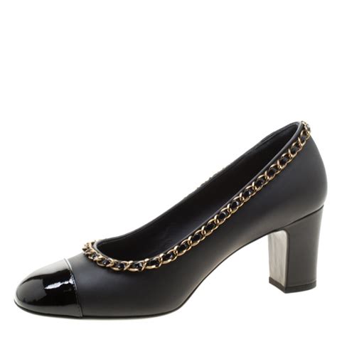 chanel chain heels|chanel women's high heel.